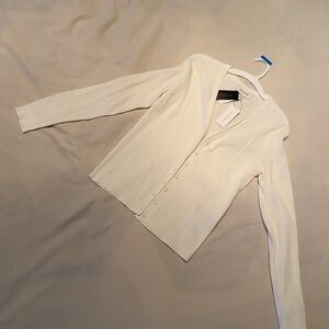 Banana Republic white pointelle cardigan